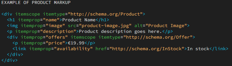 example of schema product markup
